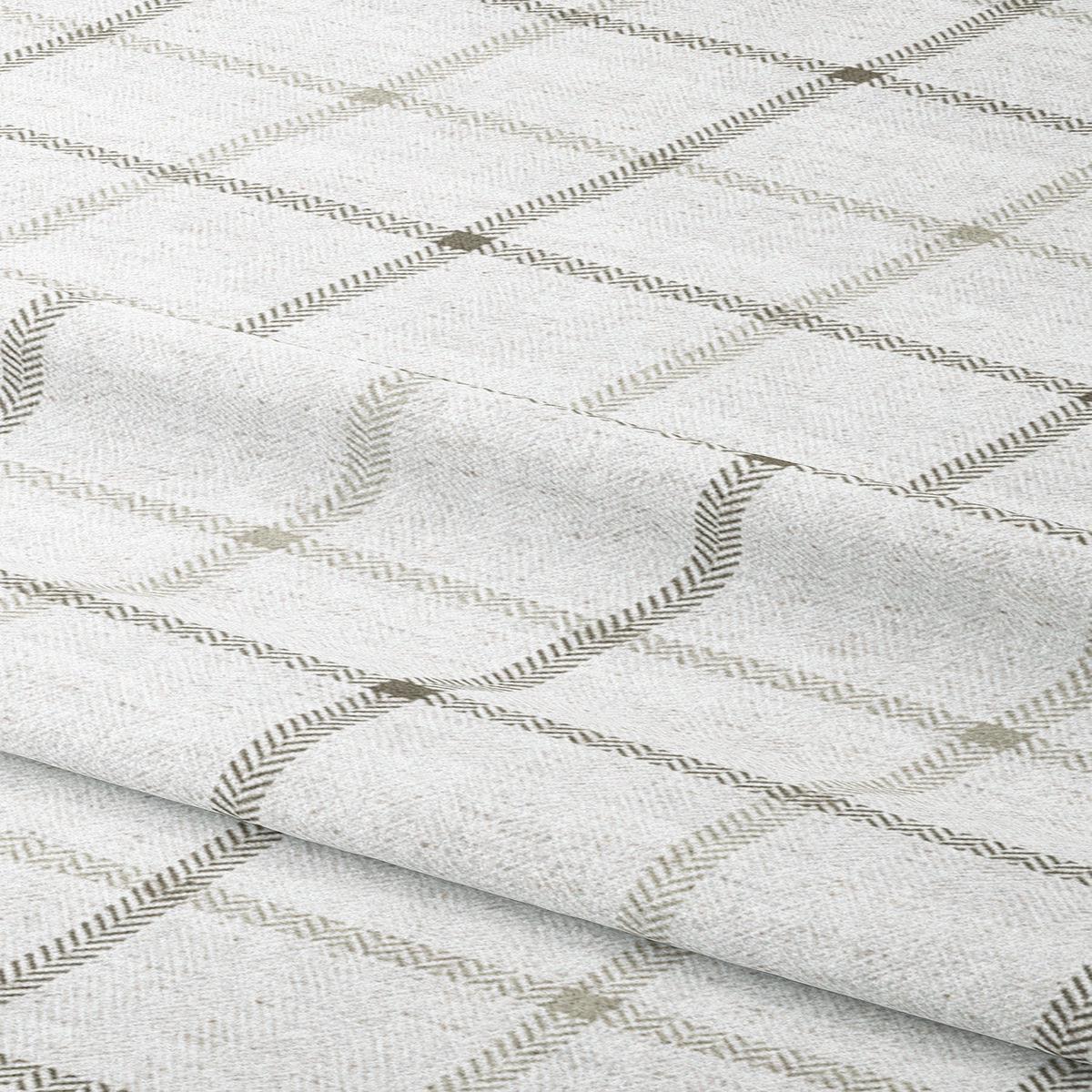 'Meetplaya' Fabric by the Yard (Smoky White/ Taupe )
