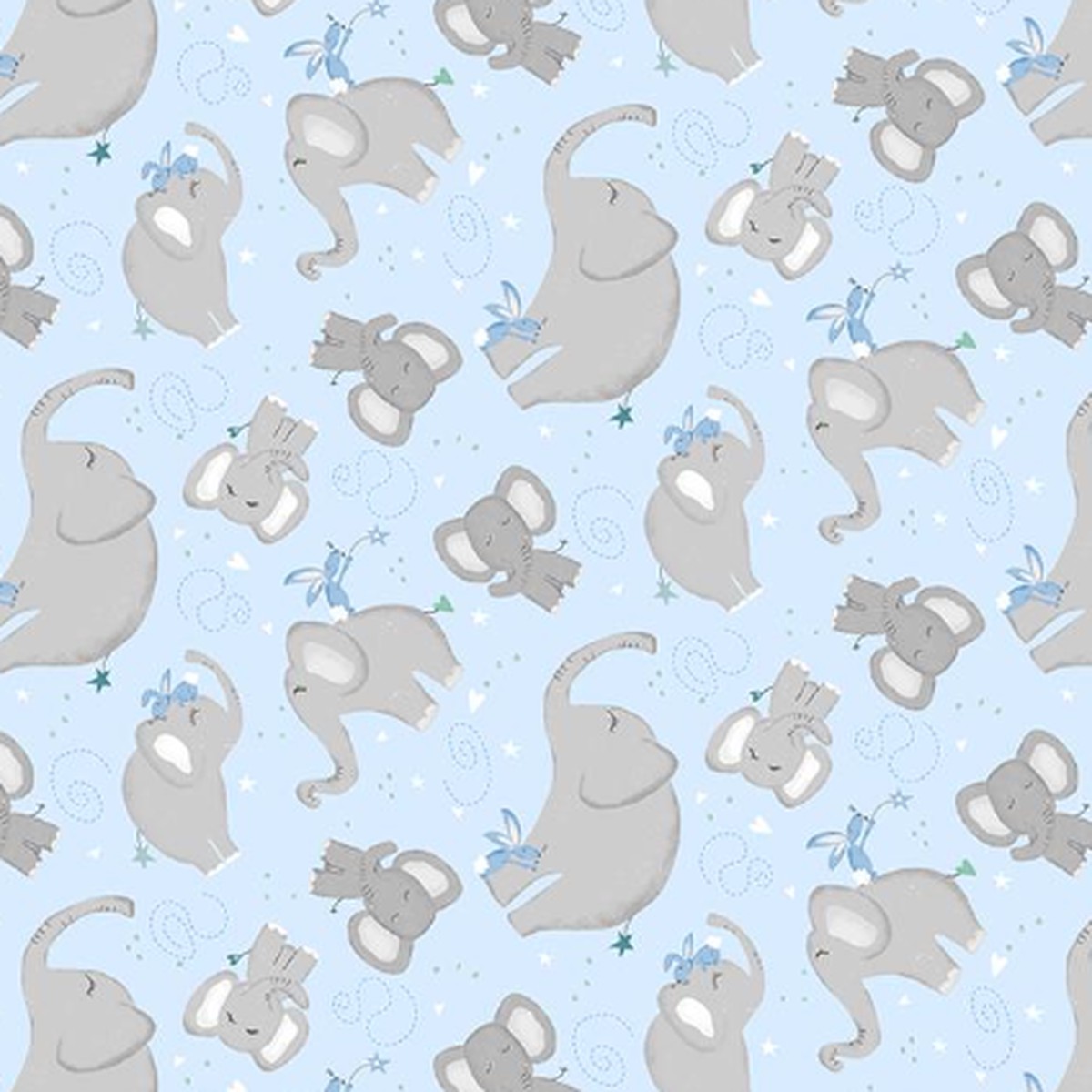 WL Safari Lullaby Blue Elephants