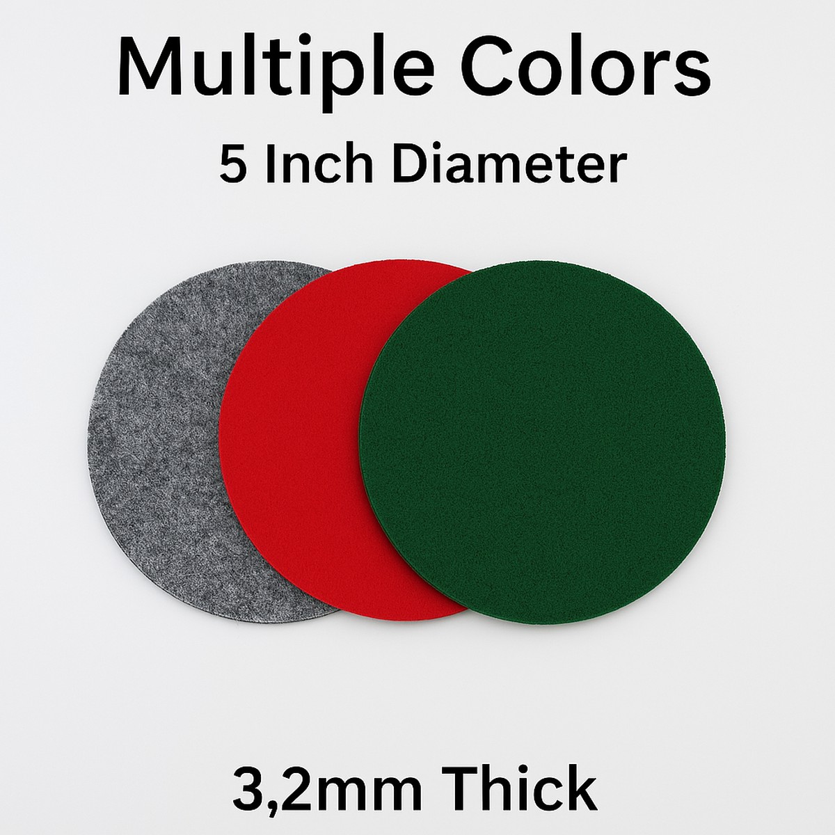 5 inch Thick Acrylic Felt Circles 3.2mm pack of 5 multi color